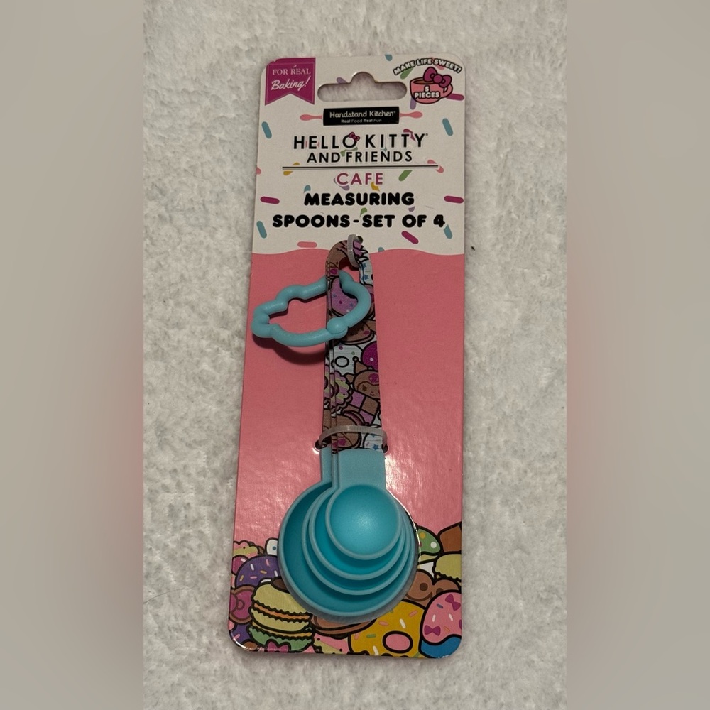 #R71 - Hello Kitty & Friends Blue Measuring Spoon Set with HK Head Shaped Ring